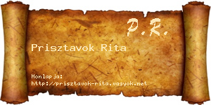 Prisztavok Rita névjegykártya